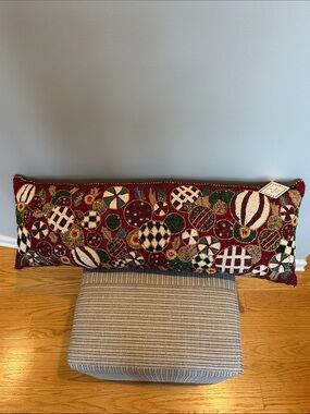MacKenzie-Childs Jolly Ornaments Lumbar Pillow